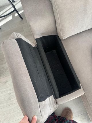 Sofá chaise longue 4 plazas con arcón