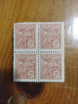 Bloque de 4 Sellos Brasil Correio