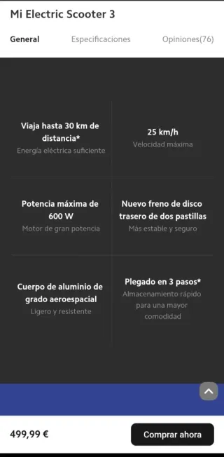 Patinete Eléctrico Xiaomi,