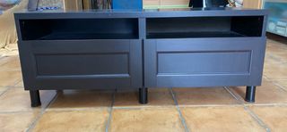 Mueble TV y Estantería Negro Ikea...