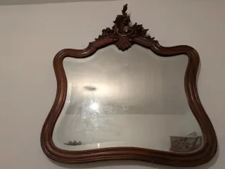 Espejo antiguo madera tallada