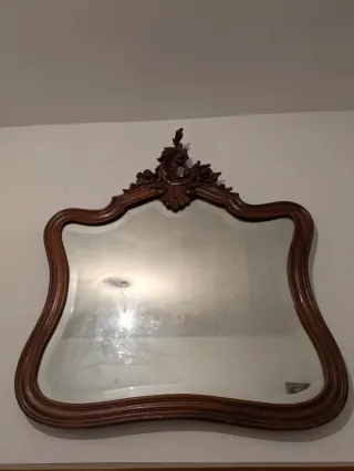 Espejo antiguo madera tallada