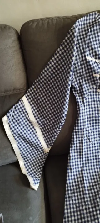 Vestido vintage cuadros azul y blanco