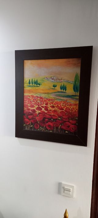 Cuadro óleo amapolas