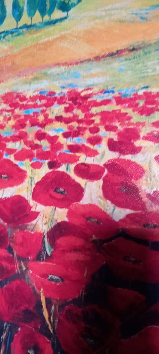 Cuadro óleo amapolas