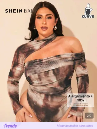 Body SHEIN BAE marrón degradado, cuello asimetrico