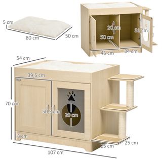 Mueble Arenero PawHut con Cama