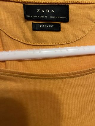 Camiseta Zara Hombre Talla M Naranja