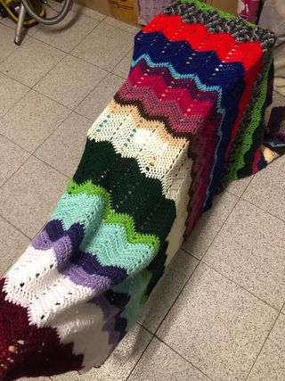 Colcha ganchillo multicolor