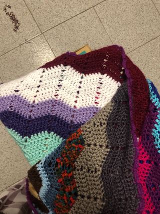 Colcha ganchillo multicolor