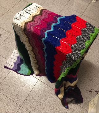 Colcha ganchillo multicolor