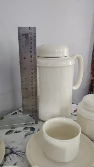 Juego de café porcelana beige