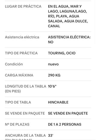 Tabla de paddle surf nueva
