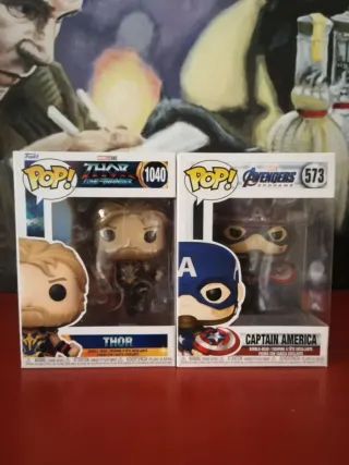 Funko Pop Thor 1040 y Capitán América 573
