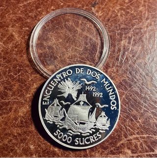 Moneda 5000 Sucres Encuentro Dos Mundos