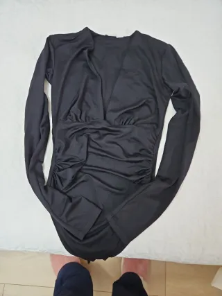 Body negro manga larga talla única