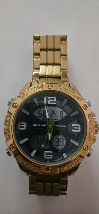 Reloj SKYLINE Dorado y Negro