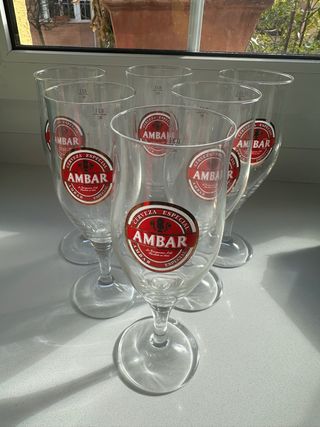 6 Copas de Cerveza Ambar