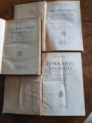 Antico Libro 1928 “Sommario storico” in 3 volumi