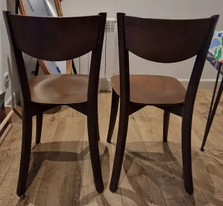 2 Sillas Comedor Madera Oscura