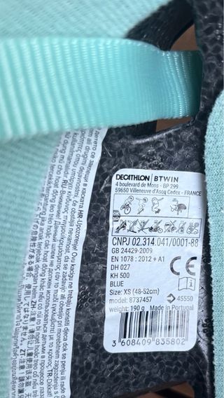 Casco bici infantil azul y verde. Talla XS 48-52