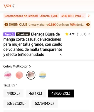 Blusa SHEIN Eleganza manga corta