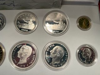 Colección de monedas de plata y oro