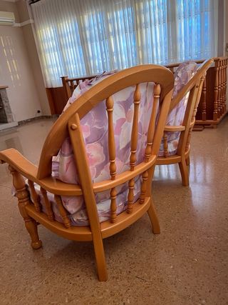 2 Sillones Madera Estampado Floral