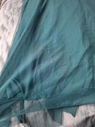 Vestido largo estilo griego verde azulado