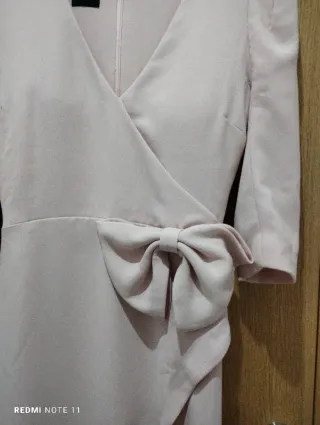 Vestido fiesta rosa lazo