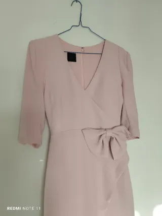 Vestido fiesta rosa lazo