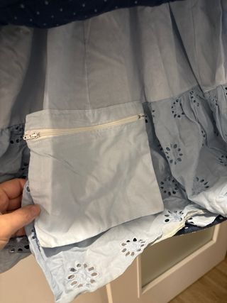 Traje de flamenca niña azul con lunares