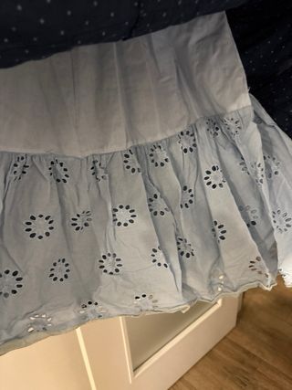 Traje de flamenca niña azul con lunares