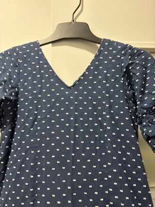 Traje de flamenca niña azul con lunares