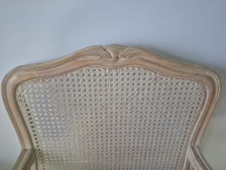 4 Sillas madera y ratán con cojines 85 €/Unidad