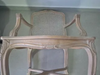 4 Sillas madera y ratán con cojines 85 €/Unidad