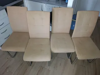 Juego de 4 sillas de comedor beige