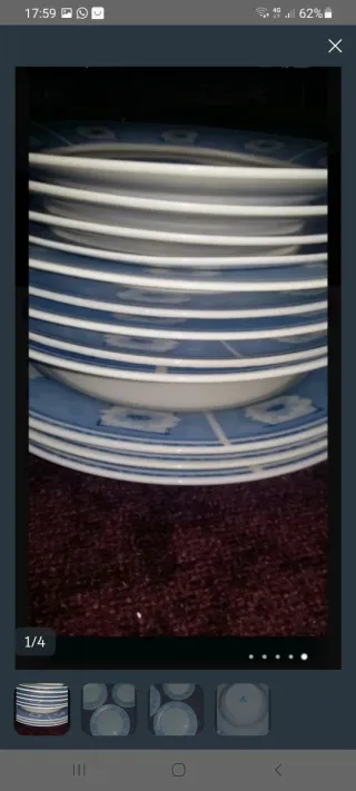 Juego de platos de porcelana azul y blanco