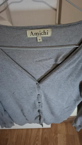 Cárdigan de punto Amichi Gris Talla M