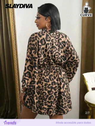 Mono Slaydiva Leopardo SHEIN Talla Grande