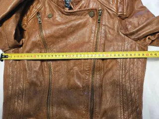 Cazadora Biker Piel Marrón TRF Talla S