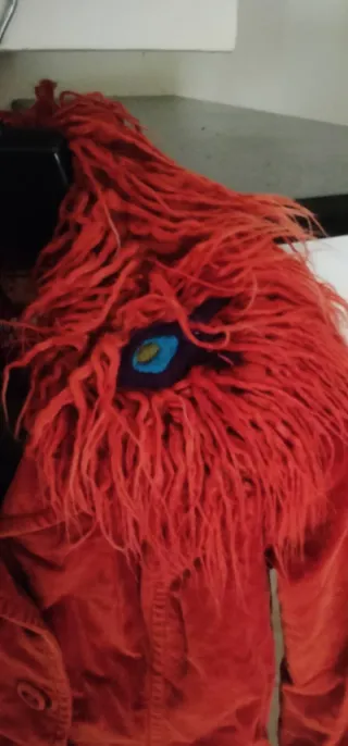 Giacca rossa con pelliccia