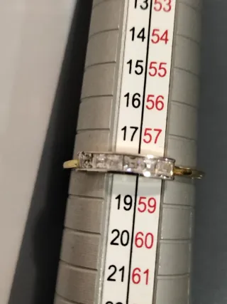 Anillo oro blanco y oro amarillo con piedras nuevo