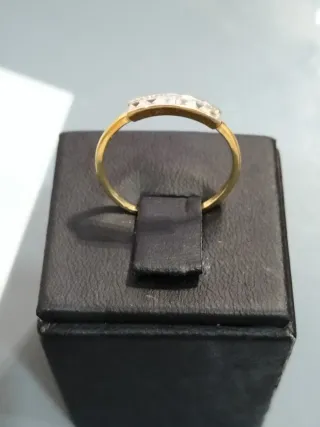 Anillo oro blanco y oro amarillo con piedras nuevo