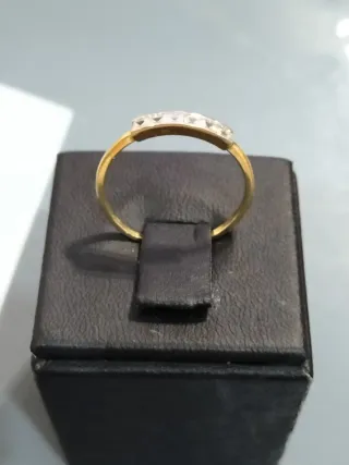 Anillo oro blanco y oro amarillo con piedras nuevo