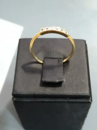Anillo oro blanco y oro amarillo con piedras nuevo