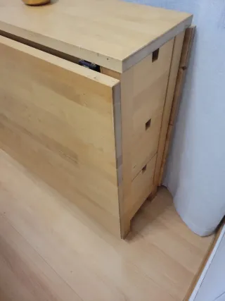 Mesa plegable madera con 6 cajones