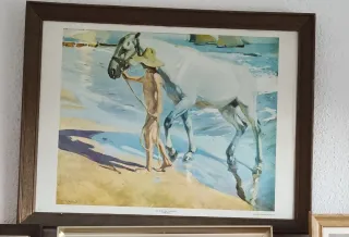 Lote de 9 cuadros con marco