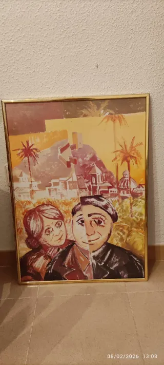 Lote de 9 cuadros con marco