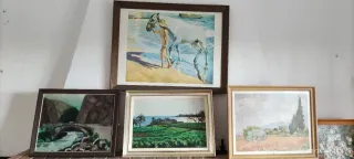 Lote de 9 cuadros con marco